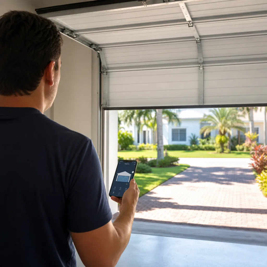 Illustration for smart garage door opener