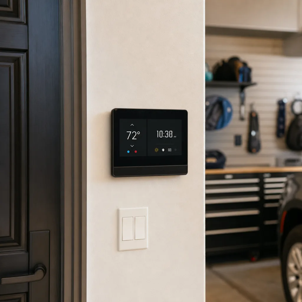 Illustration for smart home garage door opener